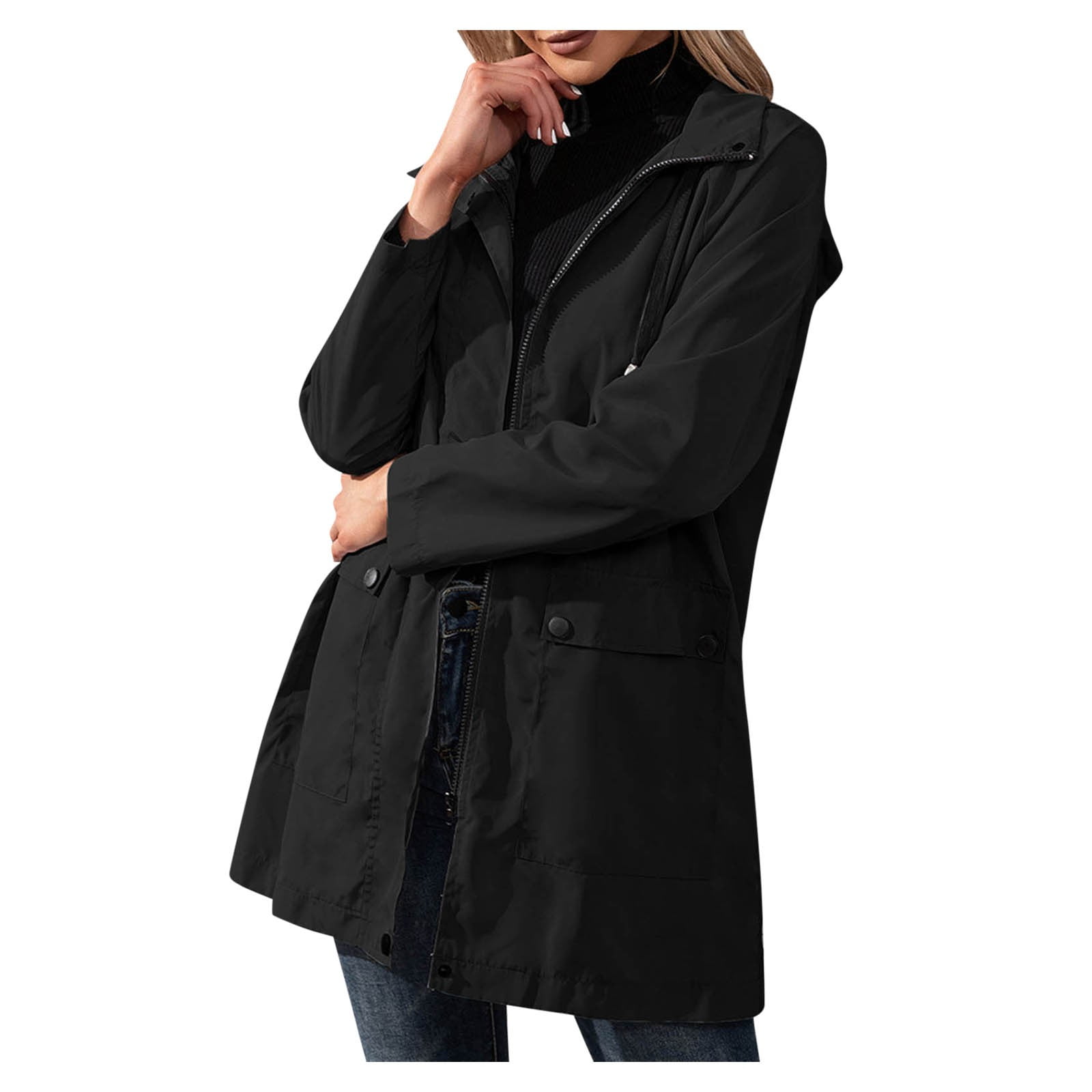 ASEIDFNSA Jacket With Hood Petite Women Jacket Raincoat Rain ...