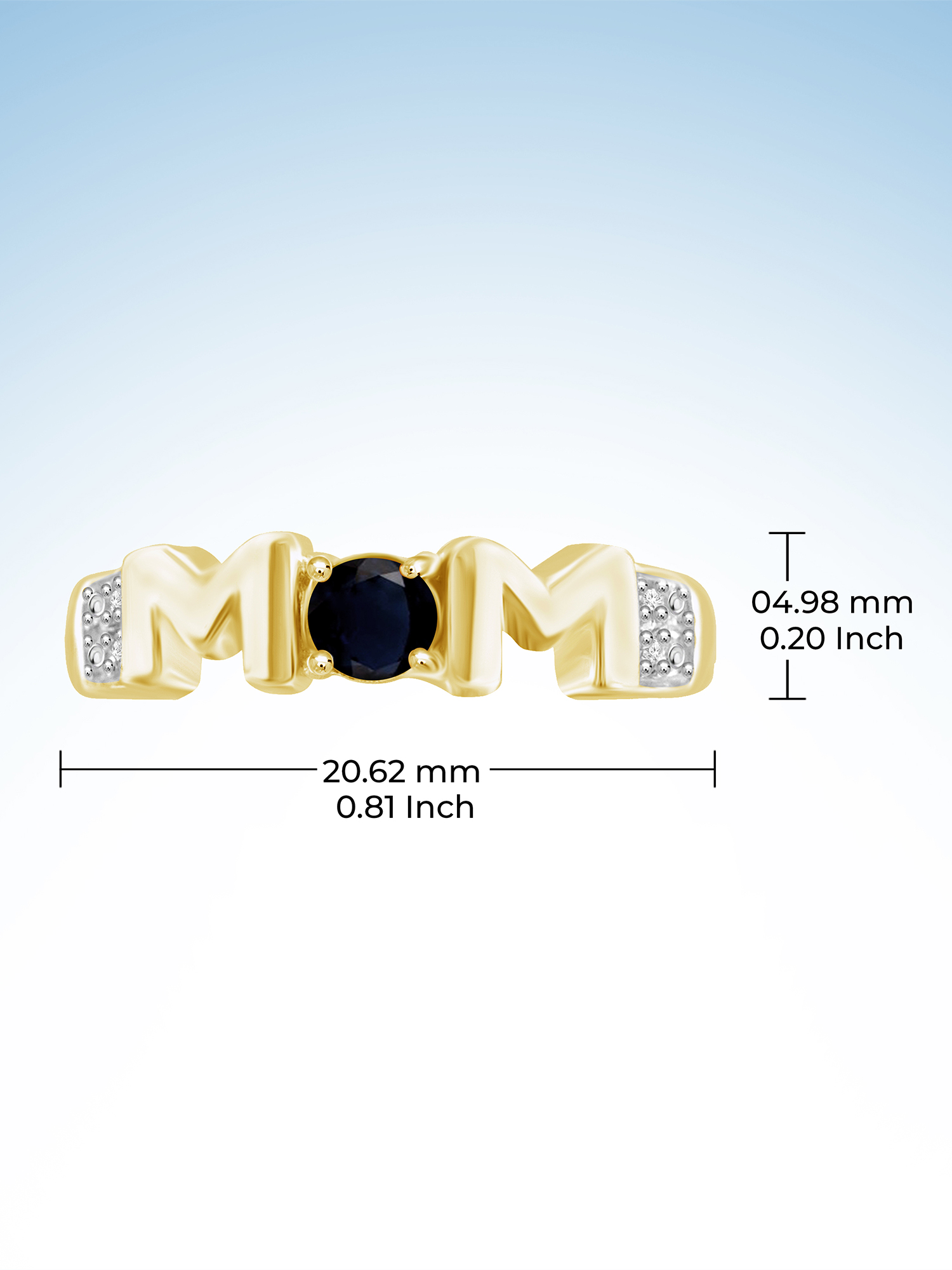 JewelersClub Sapphire Ring Birthstone Jewelry – 0.33 Carat Sapphire 14K Gold Plated Silver Ring Jewelry with White Diamond Accent – Gemstone Rings with Hypoallergenic 14K Gold Plated Silver Band