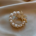 thumbnail image 2 of TNOBHG Rust-proof Brooch Stainless Exquisite Vintage Women Brooch Faux Pearl Butterfly Decor Wear-resistant Pin for Clothes Collar Hat Scarf Anti-slip Coat, 2 of 8
