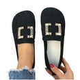 thumbnail image 6 of Black Ladies Casual Round Toe Shallow Mouth Flats With Metal Buckle Low Heel Comfort Fit For Outdoor, 6 of 9