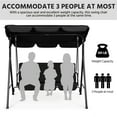 thumbnail image 4 of Yaheetech 3-Seat Patio Swing Chair with Adjustable Canopy, Black, 4 of 9
