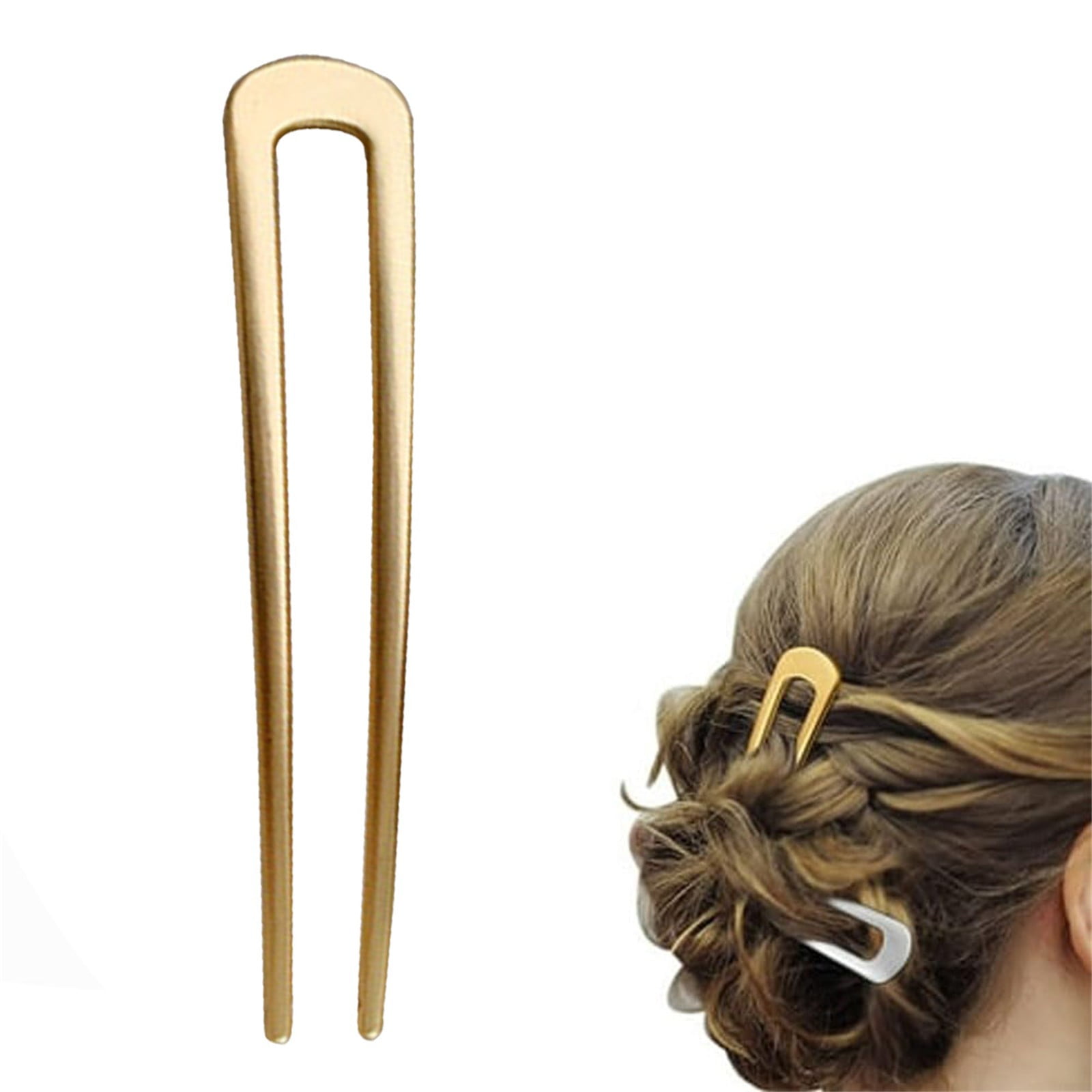 Lot De 8 épingles à Cheveux En Forme De U (grand Modèle) - Couleur Or - Métal Acétate - Pour Coiffures élégantes - Neuf Avec étiquettes