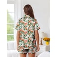 thumbnail image 5 of Ekouaer Womens Silk Pajama Sets Button Up Satin Pjs Short Sleeve 2 Piece Pj Sets Cute Lounge Sets with Chest Pocket, 5 of 6