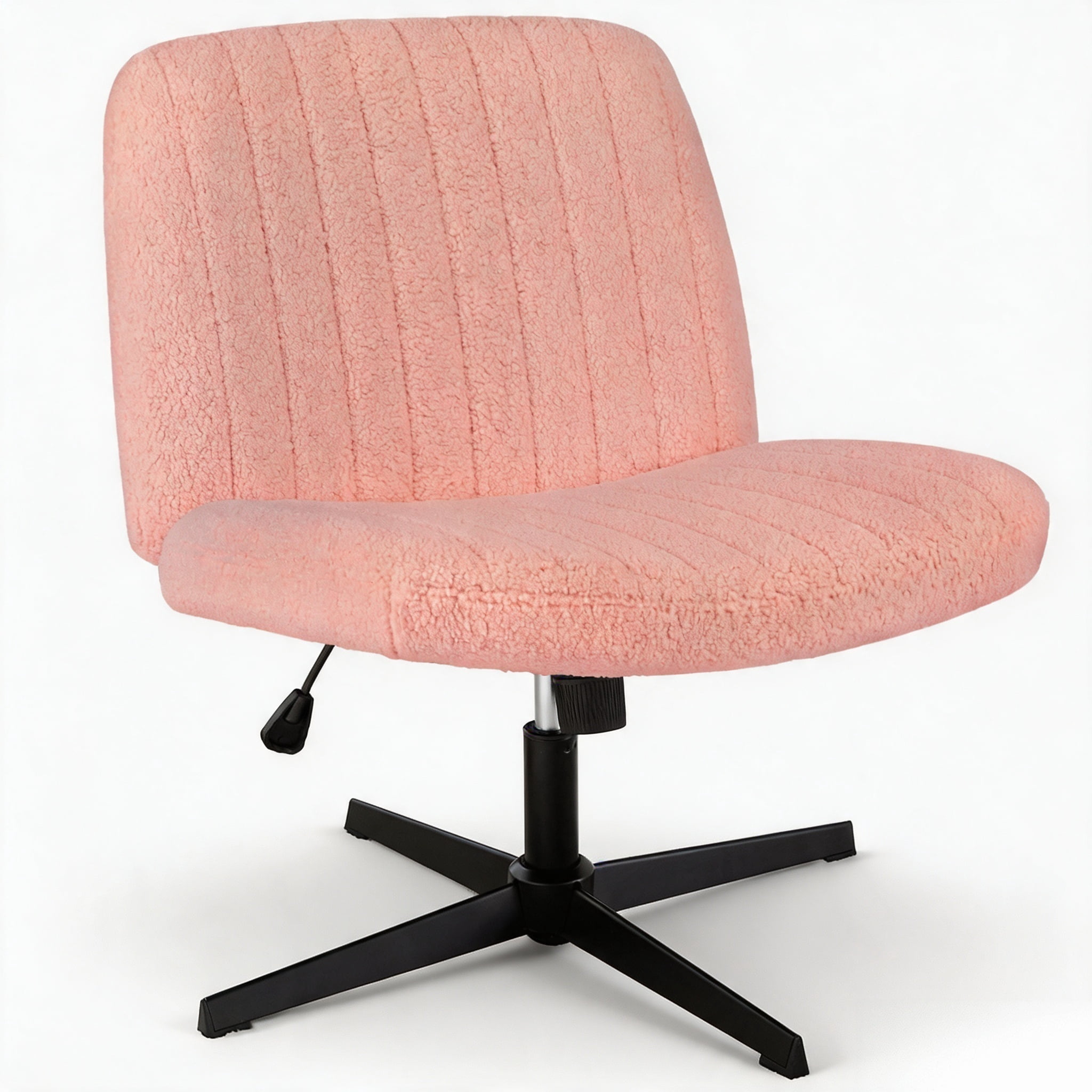 Cross-Legged Armless Swivel Chair without Wheels for Home Office