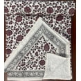 thumbnail image 5 of Burgundy Floral Block Print Kantha Quilt, Handmade Cotton Bedspread from Jaipur, Indian Boho Bedding Throw Blanket, Artisan Stitch Quilt, 5 of 11