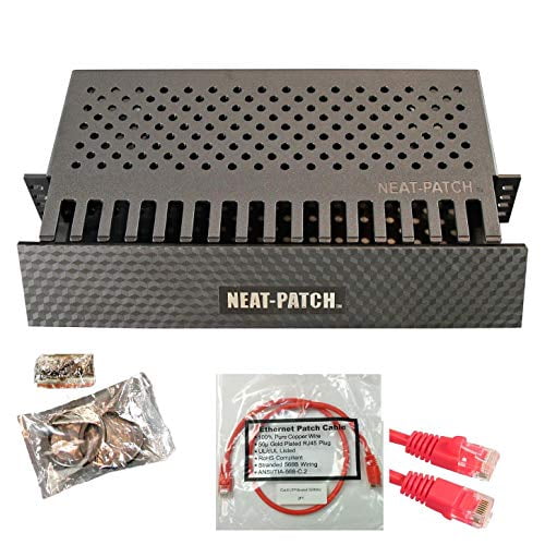 Neat Patch 2U Kit de Gestion de Câble - 1 Pack avec 48 Câbles de Raccordement (2FT Rouge)