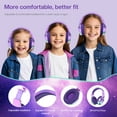 thumbnail image 6 of QearFun Bluetooth Headphones for Kids, Wireless Headphones with Built-in Mic, Includes Aux Cord, USB C, 3.5mm Jack, Bluetooth 5.3, On Ear Kids Headphones for School/Travel/Tablet(Deep Purple), 6 of 7