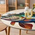 thumbnail image 6 of Colorful Fish Art Print Round Table Cover Kitchen Printed Waterproof Tablecloth Elastic Edged Tablecloth Fits Party Wedding Indoor Outdoor Tables, 6 of 8