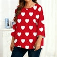 thumbnail image 6 of Atogsazn Women's Plus Size 3/4 Sleeve Blouse Casual Loose Fit Pullover Shirt Lightweight Tops Outfit Tshirt 01-Red XXXL Fashion, 6 of 6
