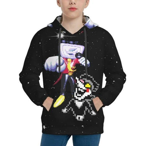 Spamton Deltarune Youth Hoodies Sweatshirts Pullover Long Sleeves Hooded Graphic Sweaters