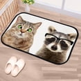thumbnail image 2 of GZHJMY Bathroom Rugs Mats Non-Slip, Soft Microfiber Absorbent Bath Mats for Shower Bathtubs, Cat Raccoon Cute Indoor Entrance Door Mats Bedroom Laundry 36”x24” Carpet Runner, 2 of 7