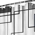 thumbnail image 4 of Geometric Fabric Shower Curtain Set, Abstract Mid Century Modern Minimalist Waterproof Shower Curtain for Bathroom Decor, 72 x 84, Black and White Black Grey, 4 of 4
