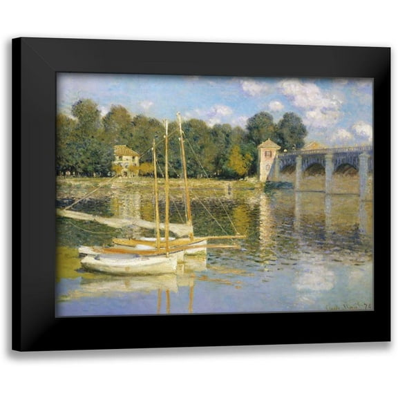 Monet, Claude 14x12 Black Modern Framed Museum Art Print Titled - The Bridge at Argenteuil