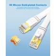 thumbnail image 3 of UTAH-CAT8 Câble Ethernet 15 Pieds, Haute Vitesse 40Gbps 2000MHz SFTP Câble Plat pour Réseau Internet avec Connecteur RJ45 Plaqué Or pour Routeur, Modem, PC, Interrupteurs, Hub, Ordinateur Portable, Gaming (Blanc, 15 Pieds/5M), 3 of 4