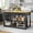 Black - 2 Drawers, variant on ChicZhiNest Kitchen Island with Power Outlet, 47.3" Rubber Solid Wood Countertop Kitchen Island with 2 Storage Drawers and 6 Hooks, Black