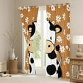 thumbnail image 3 of Homewish Cartoon Cow Black Out Curtains for Preppy Child Kids,Kawaii Floral Daisy Curtains Pack of 2 (42x63 Each),Farmhouse Animal Bedroom Curtains,Breathable Home Decor, 3 of 6