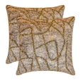 thumbnail image 5 of The HomeCentric Decorative Throw Pillow cover Gold 16"x16" (40x40 cm) Jacquard Foil, Bead, Sequins, Hand Embroidery Pillowcases, Abstract Modern Style - Old World Gold, 5 of 10