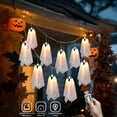 thumbnail image 3 of WKSCLPAI Cute Ghost Light String, 8.2 FT Ghost Hanging Decoration Halloween LED String Lights with Remote Control, 8 Lighting Modes, Interesting Holiday Theme Decoration, 3 of 7