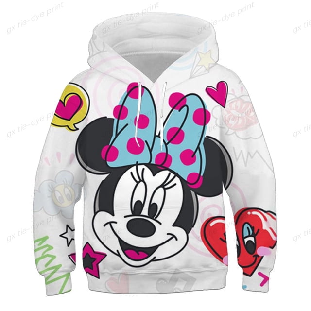 Mickey Mouse and Minnie Children's Hoodies Spring and Autumn Fashion Sweatshirts Girls' Boys' Clothing 2-14 Y120cm Gao Jinjia LED