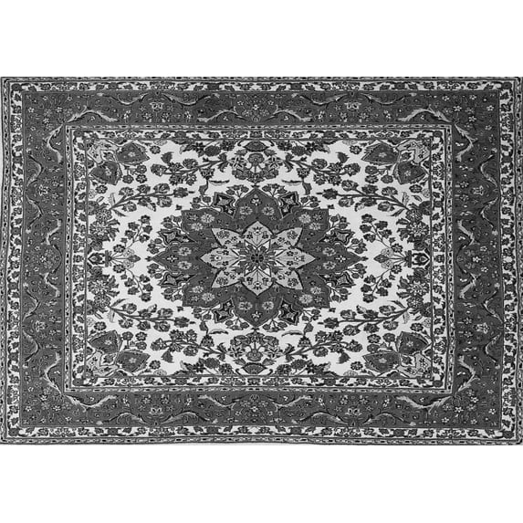 Ahgly Company Indoor Rectangle Medallion Gray Traditional Area Rugs, 2' x 3'