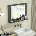 thumbnail image 5 of GVN Wall Mirrors,Rectangle Bathroom Mirror with Shelf 23.5 x 17.5 Inch and Wood Frame-Gray, 5 of 9