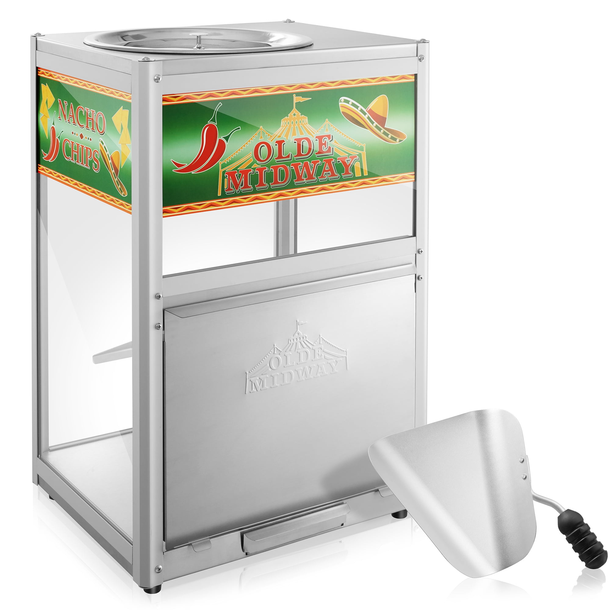 Olde Midway Nacho Chip Warmer Merchandiser w/ Scoop, Commercial Concession Station