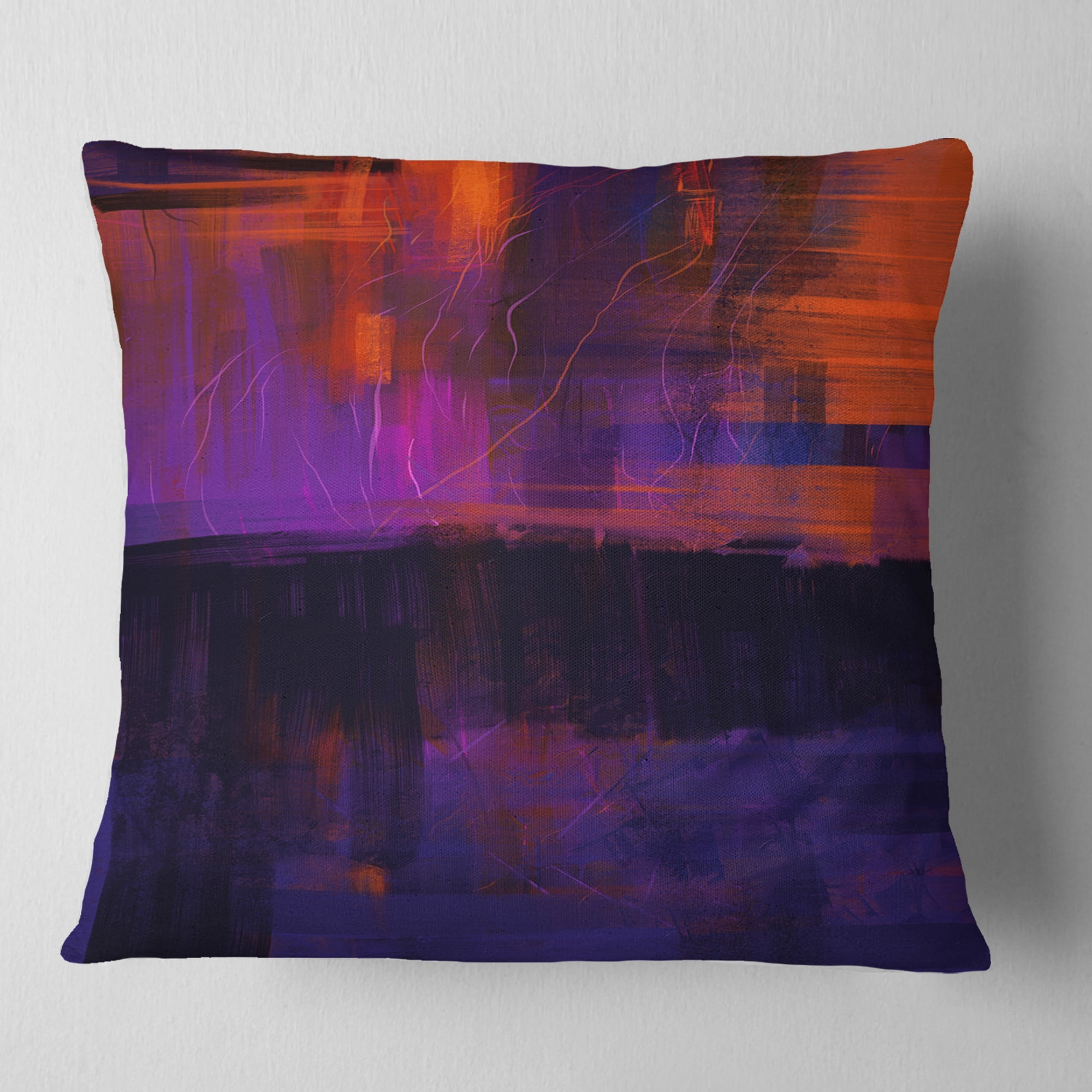 Designart Blue Vs Red Textures - Abstract Throw Pillow - 18x18