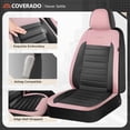 thumbnail image 6 of Coverado Luxury Leather Car Seat Covers Full Set 5 Seats, Automotive Front and Rear Mesh Seat Covers for SUV Sedan Truck, Pink & Black, 6 of 7
