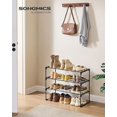 thumbnail image 2 of Shoe Rack, 3-Tier Shoe Organizer, Metal Storage Shelf, Upright or Upside Down, for 8-12 Pairs, Stackable, for Entryway, 11.8 x 26.8 x 21.7 Inches, Black ULSA203B01, 2 of 9