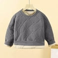 thumbnail image 2 of WRKEKC Boys and Girls Sweatshirts Fashionable Quilted Fleece Lined Crewneck Soft Warm Cozy Thickened Pullover for Fall Winter 4-16 Years, 2 of 6
