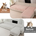 thumbnail image 6 of TOPCHANCES Soft Velvet Couch Covers, Non Slip Corner Sofa Cover Protector Mat, Pet Sofa Mat, 2-Piece Couch Covers Set for L Shape Sectional, Light Khaki, Size L, 6 of 9