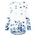 thumbnail image 3 of Cameland Chemises Grande Taille pour Femmes Imprimé Cœur Hauts de la Saint-Valentin Manches Longues Tunique Col Rond Blouses, 3 of 4