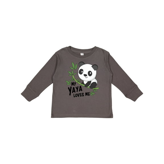 Inktastic My Yaya Loves Me- cute panda Boys or Girls Long Sleeve Toddler T-Shirt