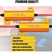 Zone Tech 50W 6Ohm LED Load Resistors - 4-Pieces LED Load Resistors for LED Turn Signal Lights or LED License Plate Lights or DRL (Fix Hyper Flash, Warning Cancellor)