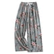 thumbnail image 1 of TaTaai Women's Elastic Waist Printed Ankle Length Lounge Pants 9/10 Length Long Pants Casual Home Soft Non See Through Bottoms Relax Fit Daily Wear Gift, 1 of 3