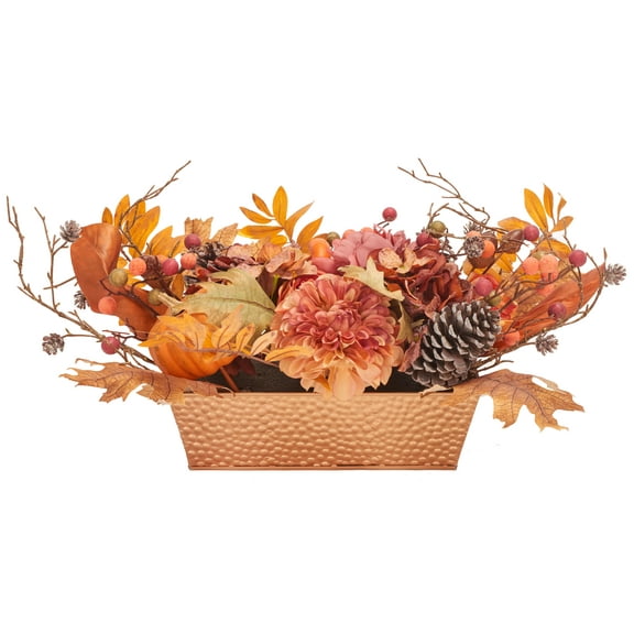 SAFAVIEH Faux 25 Inch Peony & Pumpkin Potted Arrangement, Multi