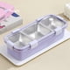 thumbnail image 4 of 3 Compartment Lunch Box, Stainless Steel Bento Box, Portable Food Storage Container for Children, Leakproof Snack Box B, 4 of 4