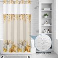 thumbnail image 4 of No Hook Shower Curtain with Built-in Rings - Fall Thanksgiving Washable Waterproof Fabric Bathroom Curtains for Hotel,Rentals, Stall 36 X 72 Inch , Yellow White Pumpkin Autumn Leaf, 4 of 9