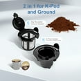 thumbnail image 3 of Single Serve Coffee Maker K Cup & Ground Coffee Fits Travel Mugs, 2 In 1 Single Cup Coffee Makers with 6 to 14oz Reservoir in 2 Mins, 30 Oz Removable Water Tank, Reuseable Filter, Black, 3 of 8