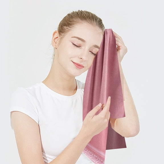 Hmgxay Thickened Face Towel - 14"x30" Ultra-Soft Absorbent Cotton Washcloth, Multi-Color Spa Hand Towel for Bathroom & Home(Pink)