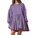 thumbnail image 1 of Vestido sudadera oversize para mujer - Manga larga, cuello redondo, corte holgado - Minivestido informal para todas las ocasiones, 1 of 3