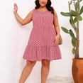 thumbnail image 2 of fheaev Summer Dresses for Women Camisole Dress Loose Sundresses Beach Clothes Outfit Vacation Round Neck Knee-Length Tank Dress Swing Midi Dress, 2 of 6