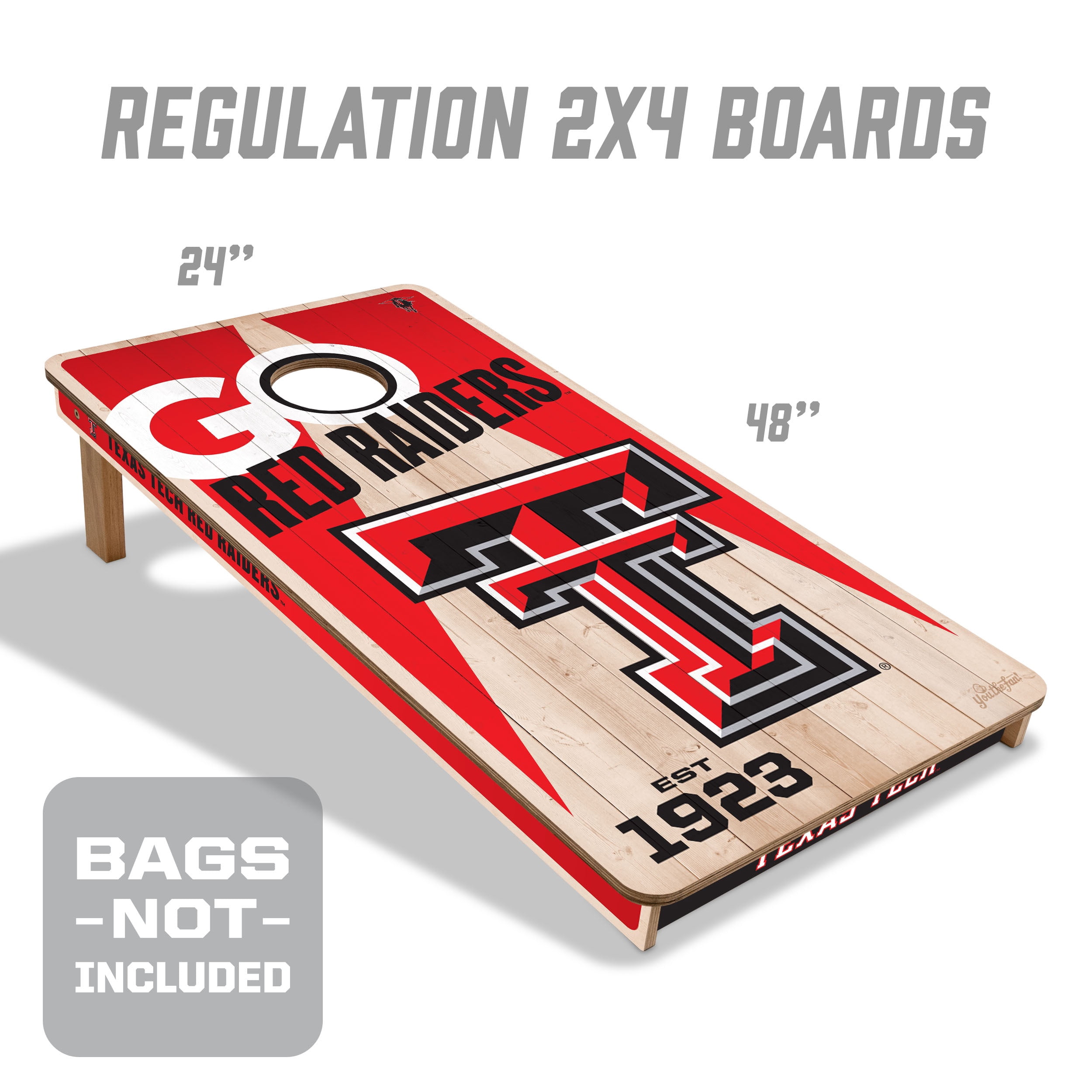YouTheFan NCAA Texas Tech Red Raiders 2' x 4' Cornhole Game No Bags