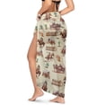 thumbnail image 2 of Yuyamidu Womens Sarong Beach Swimsuit Bikini Cover Up Wrap Long Pareo Cover Up Western Cowboy Sheer Bathing Suit Cover Ups, 2 of 7