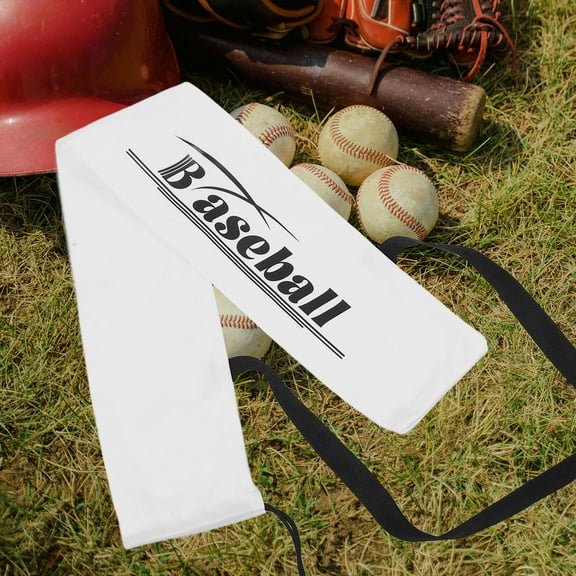 TAILTOSS 1Pcs Simple Design White Lint Fleece Fabric Baseball Bat Tote Bag for Storage