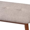 thumbnail image 3 of Bowery Hill Upholstered Wood Bench in Light Gray and Medium Oak, 3 of 8