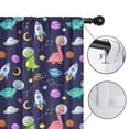 thumbnail image 4 of Blackout Kids Curtains,DarkBlue Cartoon Dinosaurs Space Rockets Pattern Childrens Insulated Curtains Set Of 2,Bedroom Essentials,Toddler Room Decor 52"x63", 4 of 5