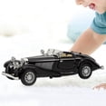 thumbnail image 3 of Coche de juguete vintage para niños, de aleación, con sonido y luz de alta simulación (negro), 3 of 10