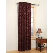 Home Trends Champagne Flocked Velvet Window Panel, Burgundy