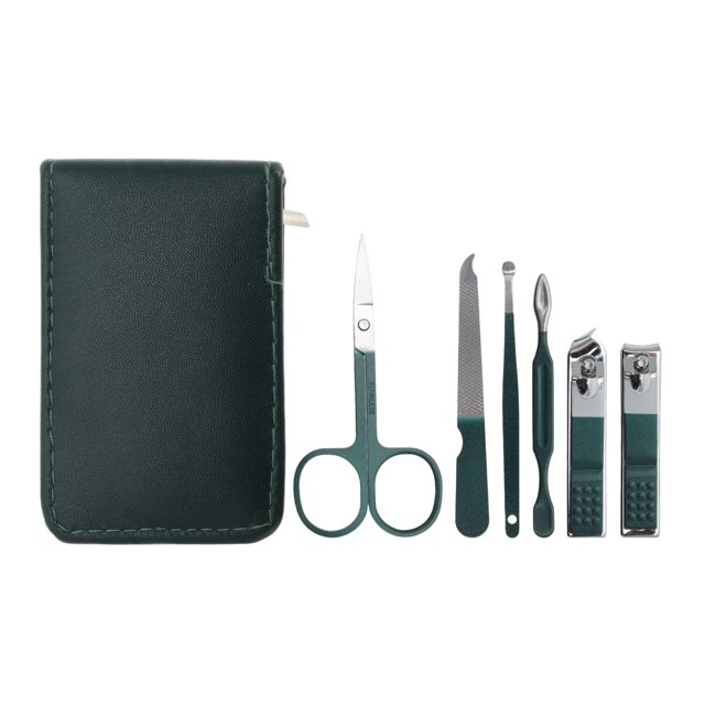 Unique Bargains 1 Set Portable Nail Clippers Set Toenail Clippers Verde oscuro